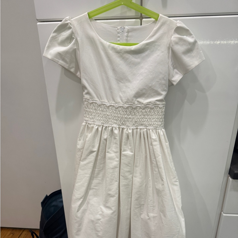 Elegant White Girls First Communion Dress